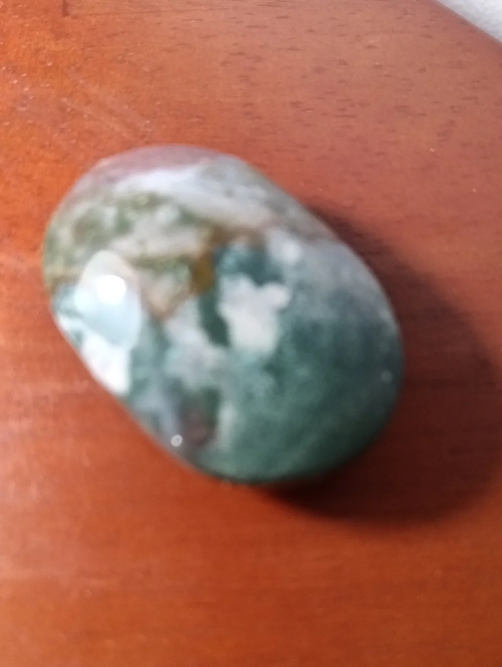 Polished Indian Agate Crystal Palm Stone